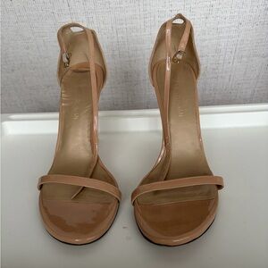 Stuart Weitzman Patent Nude/Tan Slingback Heels